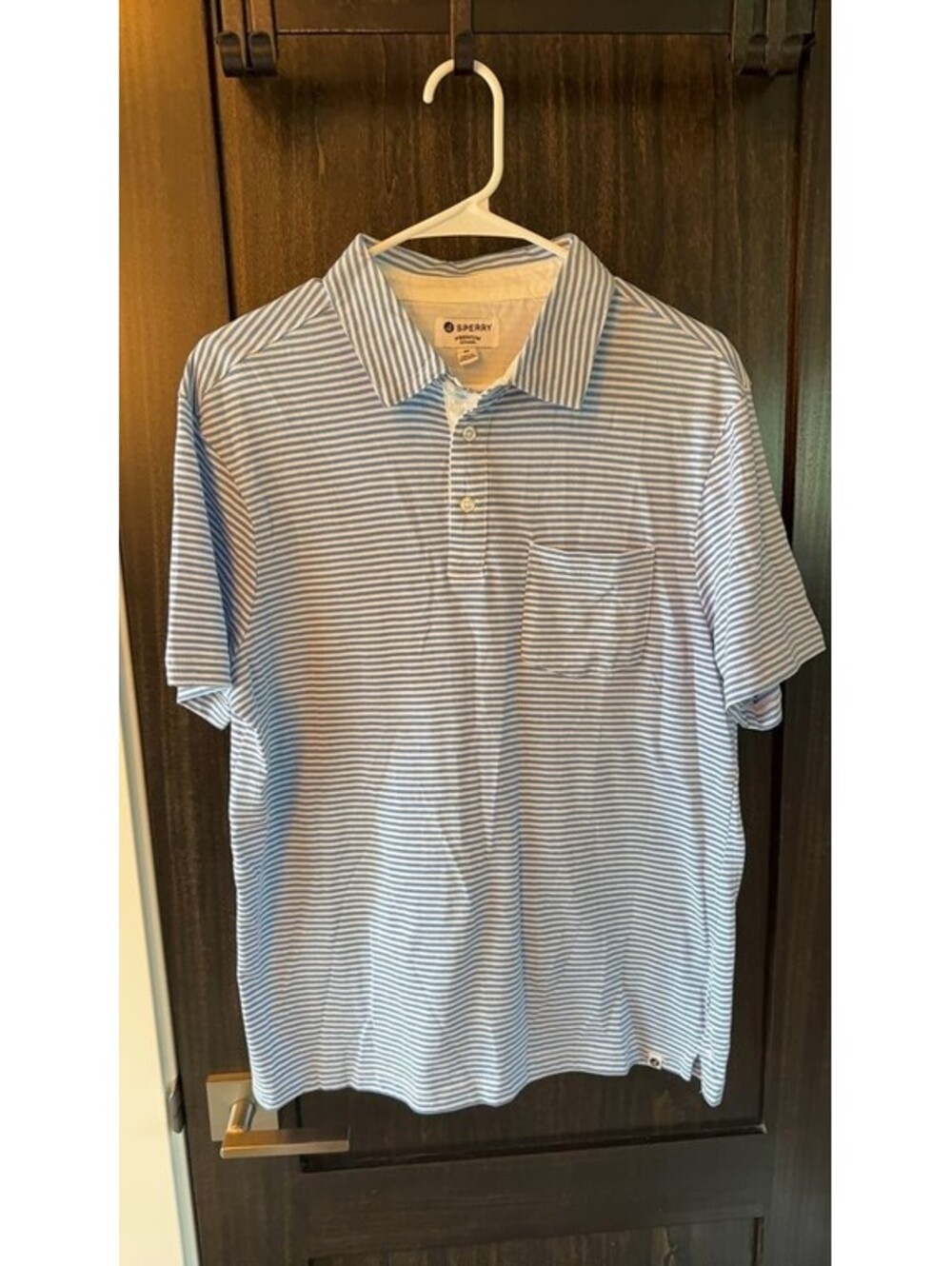 Sperry Premium Apparel Blue Striped Polo Shirt